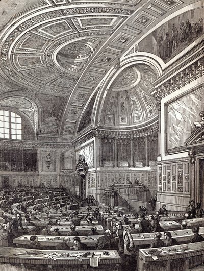 The French Chamber of Peers, from The Illustrated London News, 1st February 1845 by Edouard Renard